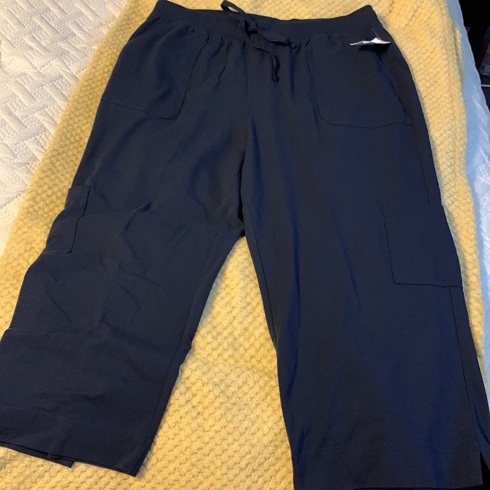 Cropped Exercise pants. Size Large. NWT Some stretch. - Picture 2 of 6